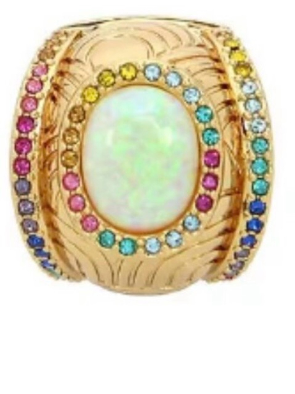 KURT GEIGER LONDON Signature Southbank Rhinestone and Opal Hoop Earrings